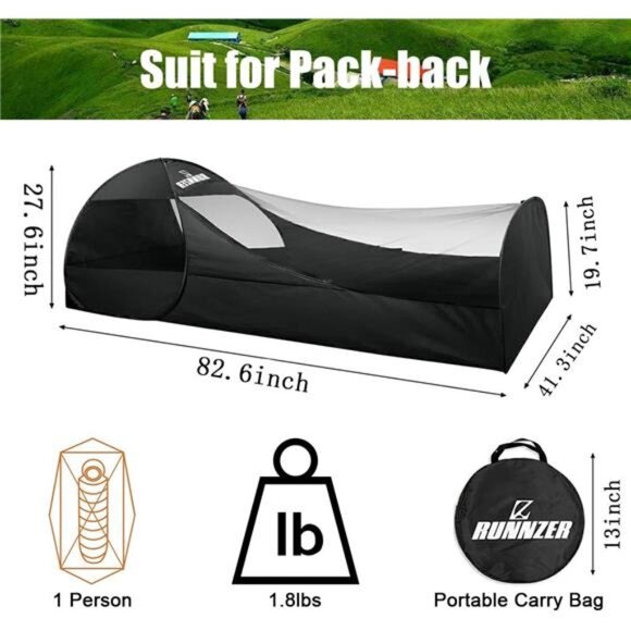 Single Person Pop Up Tent, 1 Person Mosquito Net Tent - Picture 2 of 7